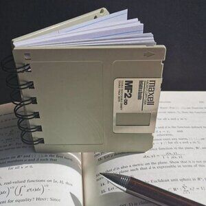 Upcycled Floppy Disk Notebook Father's Day Gift Lined Paper Vintage 90s Computer